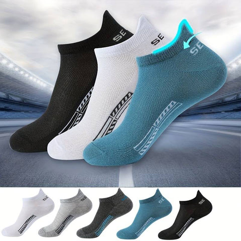Mens Trainer Ankle Socks Breathable Mesh Pack Of 6