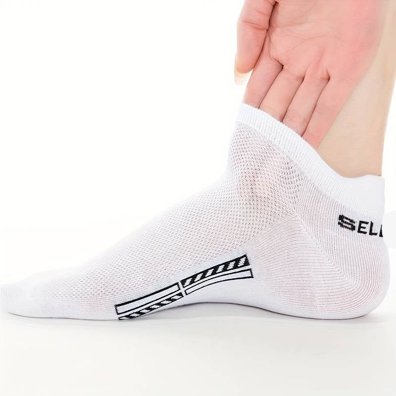 Mens Trainer Ankle Socks Breathable Mesh Pack Of 6