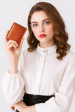 Premium 100% Genuine Sheep Leather Metallic ID Card & Credit Card Slots Fashionable Ladies Wallet