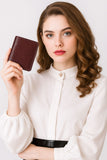Premium 100% Genuine Sheep Leather Metallic ID Card & Credit Card Slots Fashionable Ladies Wallet