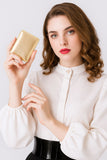Premium 100% Genuine Sheep Leather Metallic ID Card & Credit Card Slots Fashionable Ladies Wallet