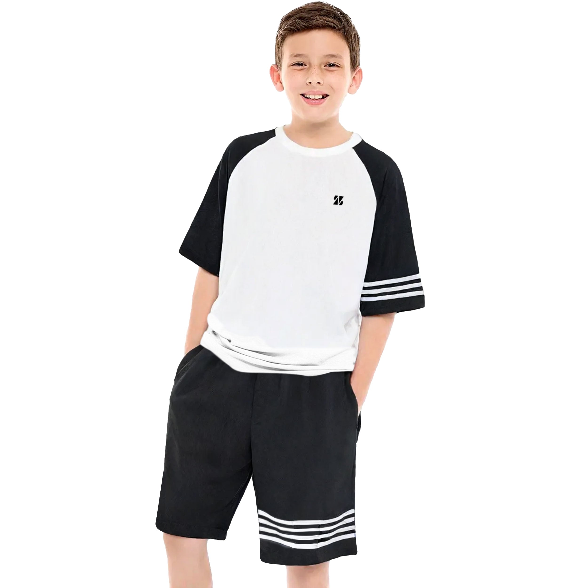 Boys 100% Cotton T Shirt Top & Shorts Set