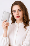 Premium 100% Genuine Sheep Leather Metallic ID Card & Credit Card Slots Fashionable Ladies Wallet